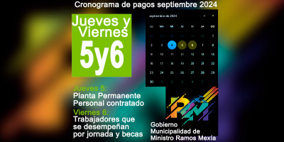 Cronograma de pagos septiembre 2024